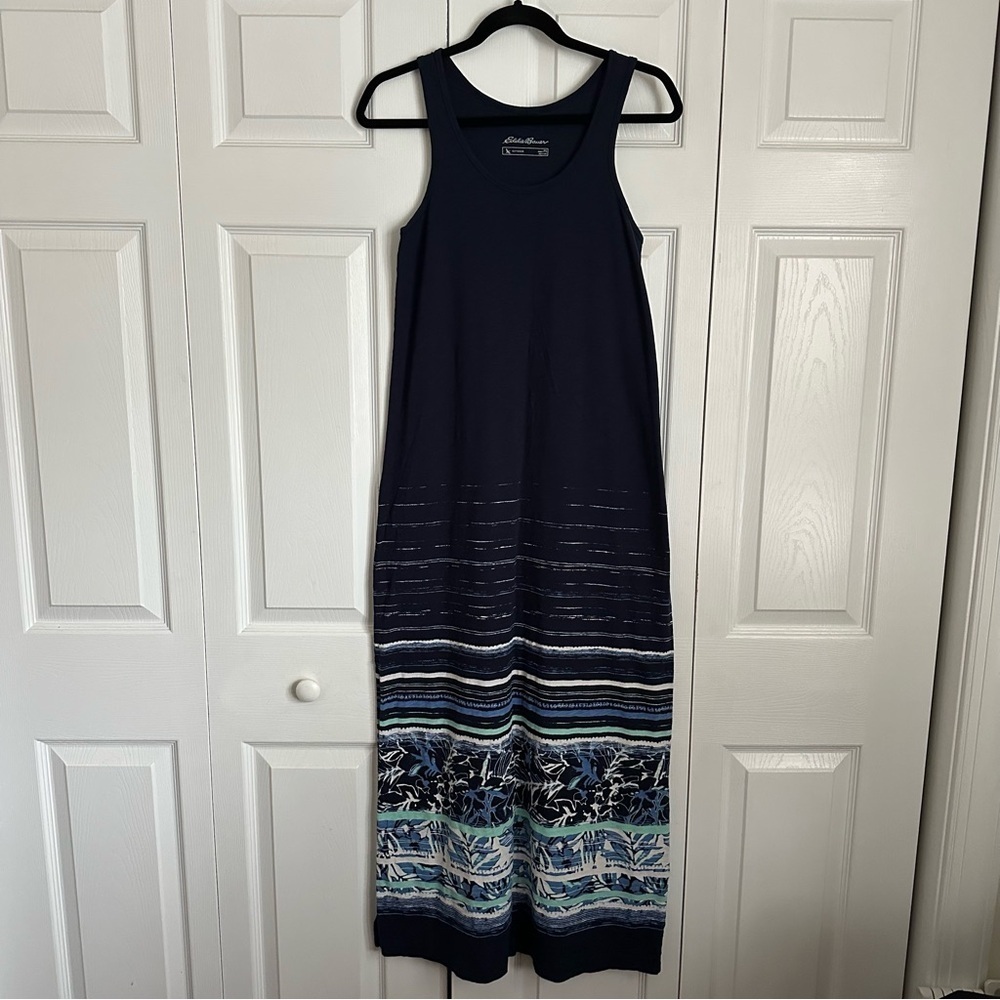 Eddie Bauer Outdoor Womens Cotton Maxi Dress Sz PS Vacation Beach Resortwear